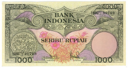 Indonesia 1000 Rupiah 1959
P# 71, N# 234448; # 1000 DZ 90769; AUNC