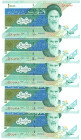 Iran 5 x 10000 Rials 2015 (ND) Consecutive Numbers
P# 146i, N# 204273; # 21/44 915396 - 21/44 915400; UNC