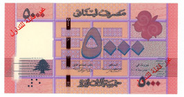 Lebanon 5000 Livres 2012 Specimen
P# 91s, N# 211292; UNC