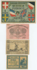 Europe Lot of 4 Notgelds 1913 - 1920
Various Countries, Dates & Denominations; G-VF