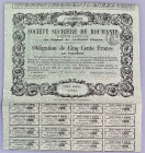 Romania Societe Sucriere de Roumanie Obligation de 500 Francs 1876
# 173; Scarce bond issued by a French company operating sugar factories in Romania...