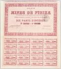 Romania Société des Mines de Firiza Paris 10 Parts d'Interet 1895
40541-50; Founded in Paris to develop mines near Baia Mare in Maramures; XF