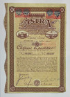 Romania Prima Fabrica Romana de Vagoane si Motoare 'Astra' 10 Actiuni la purtator 5000 Lei 1925
Bucharest; VF