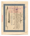 Romania Bodenkreditanstalt in Hermannstadt Share of 1000 Lei 1922
Sibiu; ; 5th Issue; Issued to J.B. Misslelbacher, a prominent merchant from Sighisi...