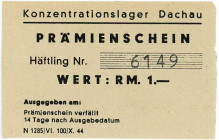 Germany - Third Reich Dachau 1 Reichsmark 1943 - 1945 Concentration Camp Note WWII
# 6149; AUNC