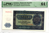 Germany - DDR 100 Deutsche Mark 1948 PMG 64 EPQ Choice Uncirculated
P# 15a, N# 207660; # C 1187470