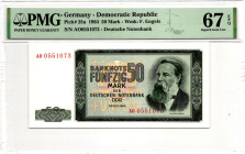 Germany - DDR 50 Mark 1964 PMG 67 EPQ Superb Gem Unc
P# 25a, N# 209132; # AO 0551073