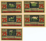 Germany - Weimar Republic Bad Suderode-Harz 5 x 75 Pfennig 1921 All Different
AUNC