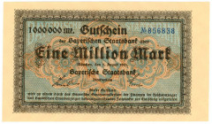 Germany - Weimar Republic Bavaria Bayerische Staatbank 1000000 Mark 1923
N# 209311; # 856838; UNC