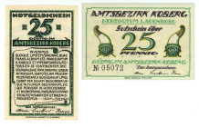 Germany - Weimar Republic Schleswig Holstein Koberg 2 x 25 Pfennig 1921 (ND)
N# 267888; # 05072; UNC