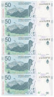 Argentina 5 x 50 Pesos 2018 - 2020 (ND) Consecutive Numbers
P# 363, N# 206693; # B 82607496 - B 82607500; UNC