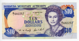 Bermuda 10 Dollars 1993
P# 42a, N# 239447; # B/1 682257; VF