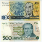 Brazil 100 - 500 Cruzados 1986 - 1988 (ND)
P# 211c; P# 212c, UNC