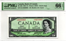 Canada 1 Dollar 1954 With Devil's face PMG 66 EPQ Gem Uncirculated
P# 29b, N# 201742; # S/A 6455063