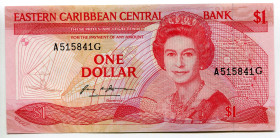 East Caribbean States Grenada 1 Dollar 1985 - 1988 (ND)
P# 17g, N# 212915; # A 515841 G; UNC