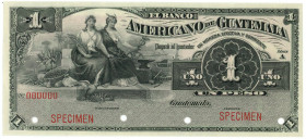 Guatemala 1 Peso 1895 - 1923 Cancelled Note
P# S111s, N# 213572; # A 000000; AUNC-