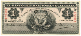 Guatemala 1 Peso 1920
P# S153a, N# 300906; # 2 A 1708893; VF