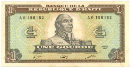 Haiti 1 Gourde 1987 (ND)
P# 245, N# 238404; # AG 196182; VF-