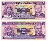 Honduras 2 x 2 Lempiras 1976
P# 61, N# 202734; UNC