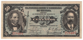 Mexico El Estado Libre y Soberano de Sinaloa 50 Centavos 1915
P# S1042, N# 220315; # G 278407; VF-XF