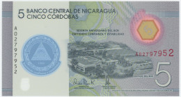 Nicaragua 5 Cordobas 2020
P# 219, N# 239037; # A 02797952; 60th Anniversary of the Central Bank of Nicaragua; UNC