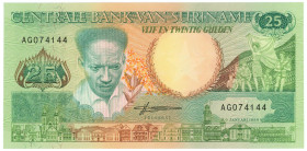 Suriname 25 Gulden 1988
P# 132b, N# 205290; # AG 074144; UNC