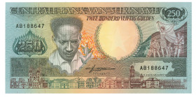 Suriname 250 Gulden 1988
P# 134, N# 203200; # AB 188647; UNC
