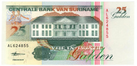 Suriname 25 Gulden 1998
P# 138d, N# 205294; # AL 624855; UNC