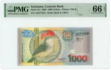 Suriname 1000 Gulden 2000 PMG 66 EPQ Gem Uncirculated
P# 151, N# 205255; # AZ 377458