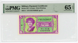 United States Military Payment Certificate 5 Cents Series 541 PMG 65 EPQ Gem Uncirculated
P# S851-1, # F01763982F