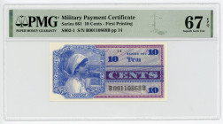 United States Military Payment Certificate 10 Cents Series 661 PMG 67 EPQ Superb Gem Uncirculated
P# S902-1, # B00110868B