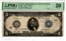 United States Federal Reserve Note 5 Dollars 1914 PMG 20 Very Fine
P# 359b, N# 202490; # B 411 D 67715766 A