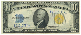 United States 10 Dollars 1934 A Yellow Seal Ocuppations in Italian Territories
P# 415Y, N# 211809; # B 01912717 A; North Africa; XF