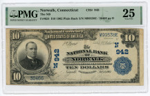 United States Norwalk Connecticut 10 Dollars 1902 -1905 PMG 25 Very Fine
Fr# 624; # M99538E 30466 pp D