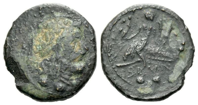 Apulia, Brundisium Sextans circa II century BC, Æ 15.00 mm., 1.95 g.

Rare. Go...