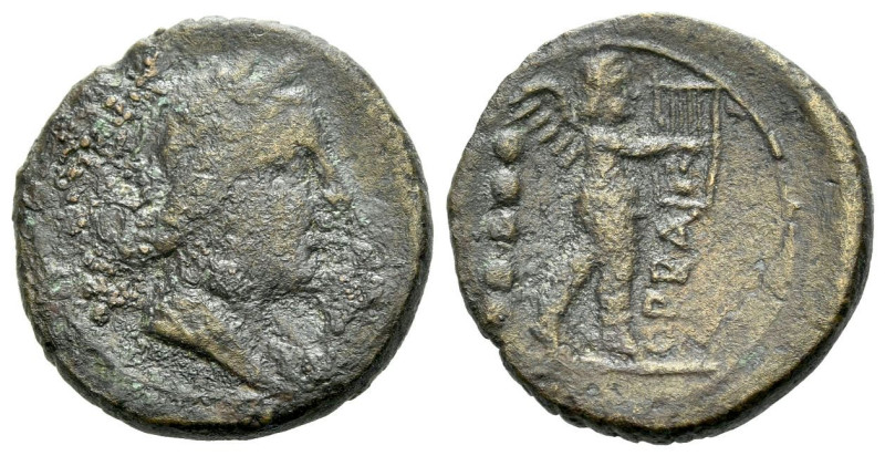 Apulia, Orra Quincux circa 210-150, Æ 17.00 mm., 4.74 g.

Scarce. Good Fine