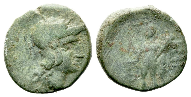 Lucania, Heraclea Bronze circa II-I century BC, Æ 12.00 mm., 1.65 g.

VF

Ex...