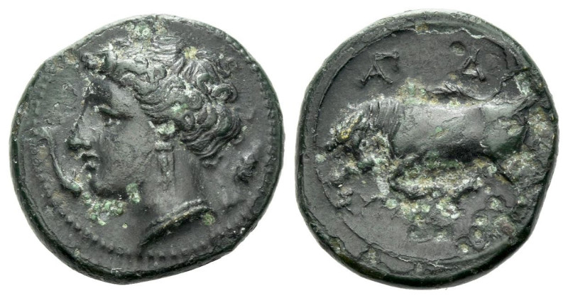 Sicily, Syracuse Bronze circa 317-289, Æ 16.00 mm., 3.15 g.

Scarce. Good VF
...