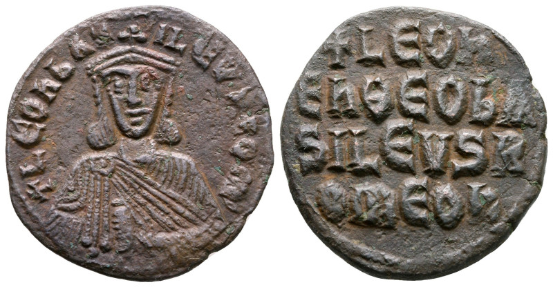 BYZANTINE EMPIRE.Leo VI The Wise AD 886-912. AE Follis. Constantinople.
 + LEOn ...