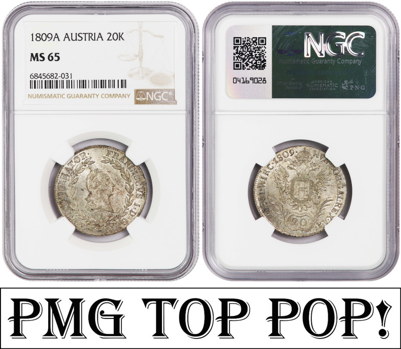 KM-2141, Adamo-C30; Emperor: Francis I (1804-1835); Silver, 6.68 g.; Mint: 'A'-V...
