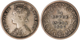 British India ¼ Rupee 1887
