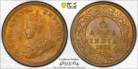 British India 1⁄12 Anna 1932(C). PCGS MS 64 RB