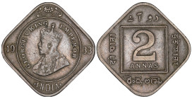 British India 2 Annas 1933