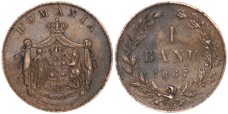 KM-1.2; Prince Carol I (1866-1881); Copper; VF