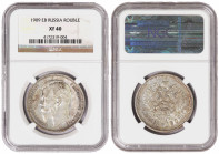 Russia 1 Rouble 1909 EB. NGC XF 40