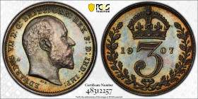 United Kingdom 3 Pence 1907. PCGS PL 64