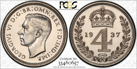United Kingdom 4 Pence 1937. PCGS PR 67. Almost TOP POP!