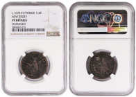 USA colonial, New Jersey and Ireland Farthing c.1670. St. Partick. NGC VF