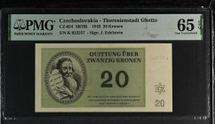 Czechoslovakia. Theresienstadt Ghetto 20 Kronen 1943