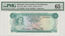 Bahamas 1 Dollar 1965. PMG Gem UNC 65 EPQ